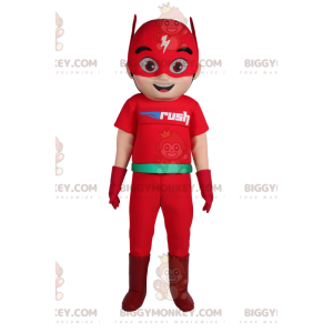 BIGGYMONKEY™ mascot costume of Flash, the super fast hero.