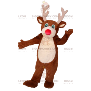 Deer BIGGYMONKEY™ mascot costume with a beautiful fushia