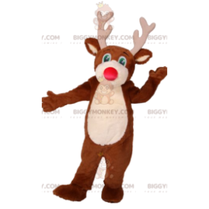 Deer BIGGYMONKEY™ maskotdräkt med en vacker fushia nosparti. rådjursdräkt - Hjort- och doe-maskot - BiggyMonkey.com