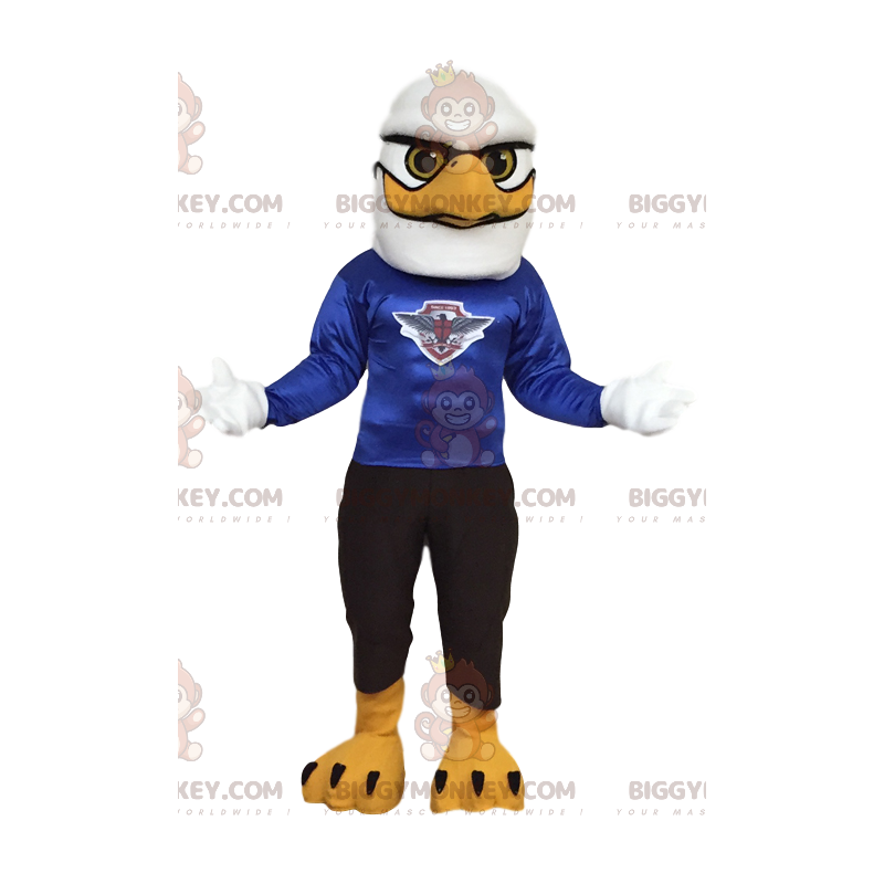 BIGGYMONKEY™ costume mascotte dell'aquila bianca con maglia BIGGYMONKEY™ costume mascotte dell'aquila bianca con maglia