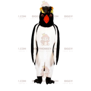 Traje de mascote de pinguim BIGGYMONKEY™ com puff amarelo. –