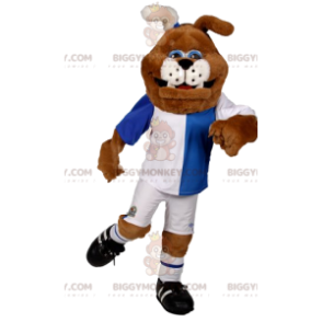 BIGGYMONKEY™ costume da mascotte di bulldog in tenuta da