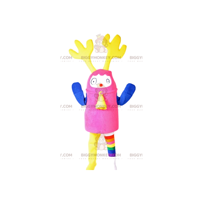 Personaggio BIGGYMONKEY™ Costume da mascotte con corna gialle - Personaggio BIGGYMONKEY™ Costume da mascotte con corna gialle -
