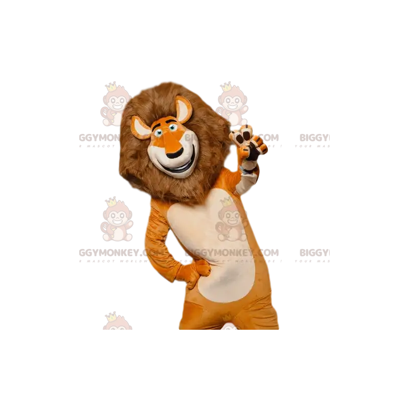 Kostým maskota BIGGYMONKEY™ Alexe, slavného lva z Madagaskaru – Kostým maskota BIGGYMONKEY™ Alexe, slavného lva z Madagaskaru –
