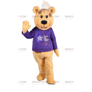 Costume de mascotte BIGGYMONKEY™ d'ours brun avec un maillot