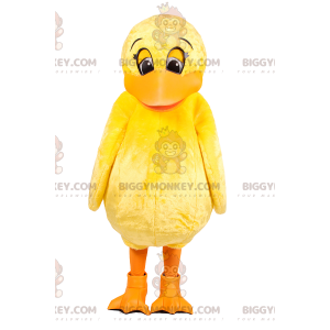 Traje da mascote do pato amarelo BIGGYMONKEY™. fantasia de pato