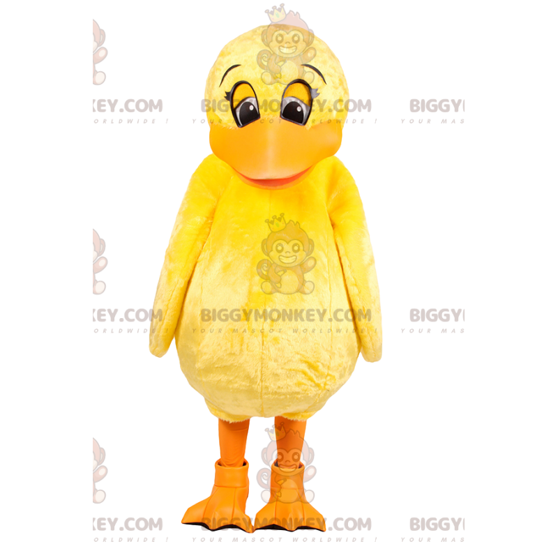 Costume de mascotte BIGGYMONKEY™ de petit canard jaune. Costume