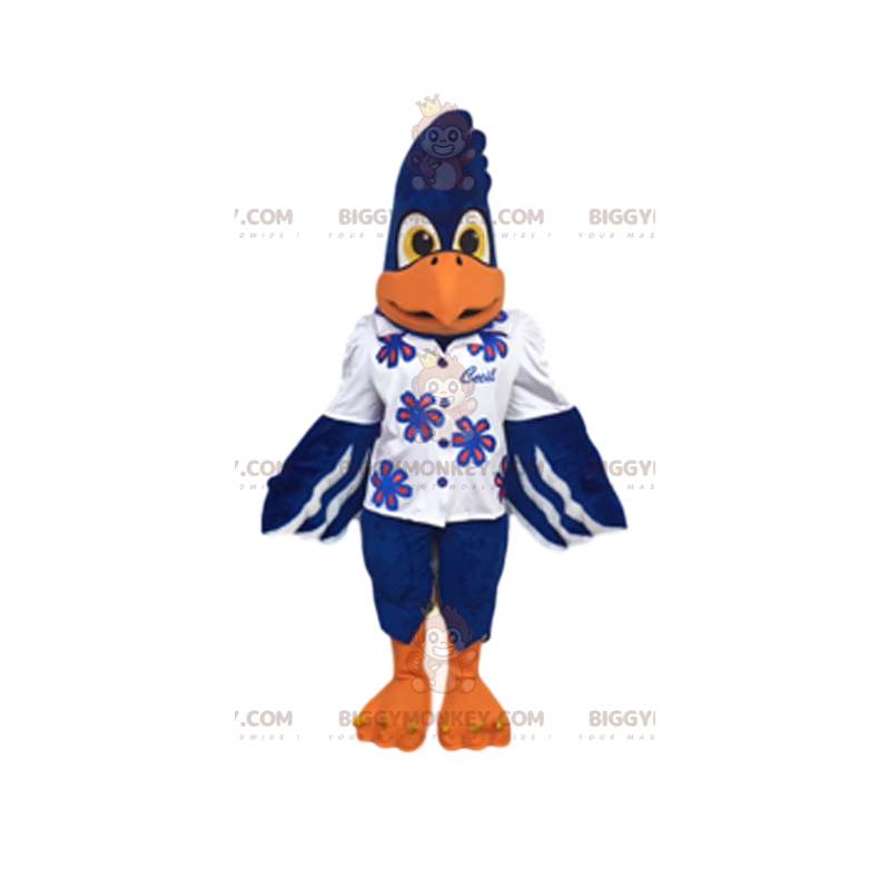 Blauwe steenarend BIGGYMONKEY™ mascottekostuum in overhemd.