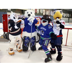 4 BIGGYMONKEY™s mascot: a duck, a shark, a bear and a bird -