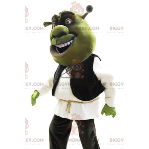 BIGGYMONKEY™ maskotdräkt av Shrek, den berömda gröna ogren -