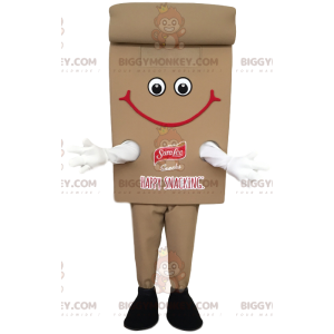 Disfraz de mascota snack BIGGYMONKEY™ marrón sonriente. disfraz