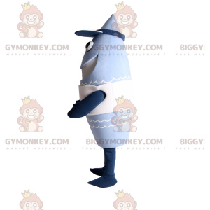 Στολή μασκότ BIGGYMONKEY™ Μπλε Πύραυλος με καπάκι