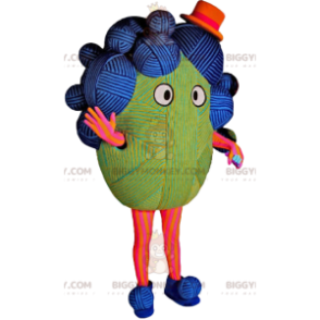 BIGGYMONKEY™ mascot costume of multicolored ball of yarn. -