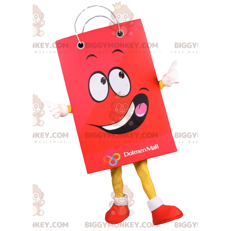 Costume da mascotte BIGGYMONKEY™ con sacchetto di carta rosso. Costume da mascotte BIGGYMONKEY™ con sacchetto di carta rosso.