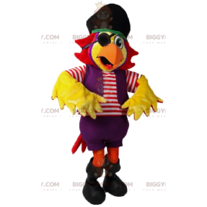 BIGGYMONKEY™ maskotkostume Gul papegøje i piratdragt -