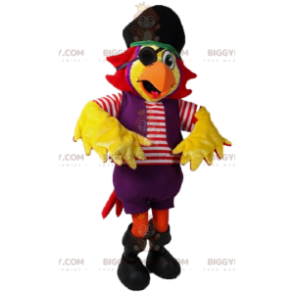 BIGGYMONKEY™ Mascot Costume Yellow Parrot In Pirate Outfit -