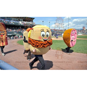 Giant Beige and Orange Burger BIGGYMONKEY™ Mascot Costume –