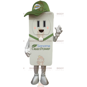 White remote control BIGGYMONKEY™ mascot costume. remote