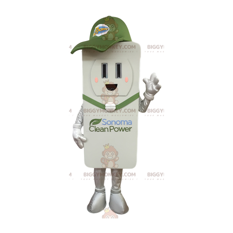 Costume de mascotte BIGGYMONKEY™ de télécommande blanche. Costume de mascotte BIGGYMONKEY™ de télécommande blanche.