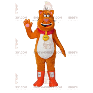 Big Orange Cat BIGGYMONKEY™ maskotkostume. fed kat kostume -