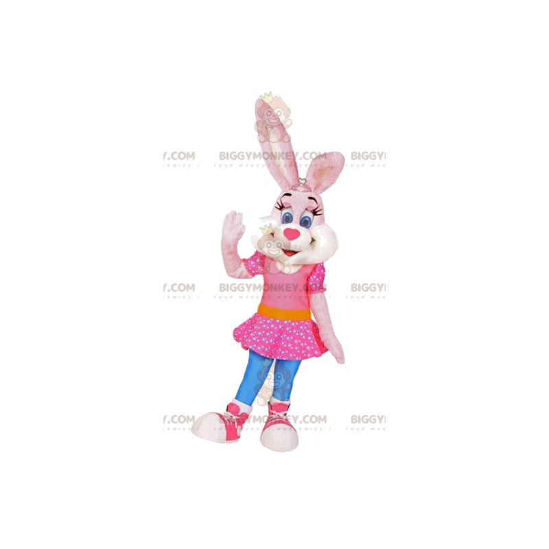 Bunny BIGGYMONKEY™ Mascot Costume with Pink Dress. Bunny Bunny BIGGYMONKEY™ Mascot Costume with Pink Dress. Bunny