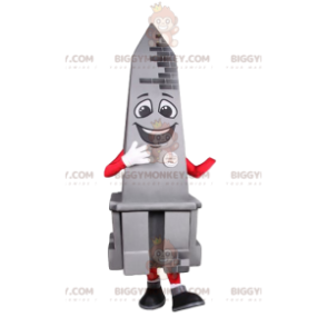 Leende grå obelisk BIGGYMONKEY™ maskotdräkt. Obeliskdräkt - Oklassificerade maskot - BIGGYMONKEY_012450 - BiggyMonkey.com