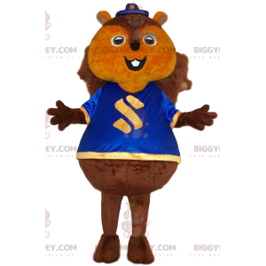 Giant Squirrel BIGGYMONKEY™ Mascot Costume with Blue Jersey –