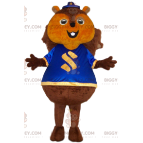 Riesen-Eichhörnchen BIGGYMONKEY™ Maskottchen-Kostüm mit blauem