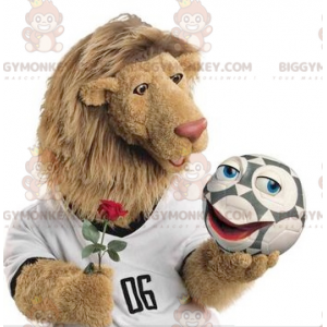 Lion BIGGYMONKEY™ Mascot Costume with Big Hairy Mane -