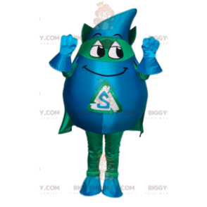 Masked Teardrop Superhero BIGGYMONKEY™ Mascot Costume. –