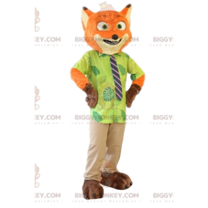 Red Fox BIGGYMONKEY™ Maskottchenkostüm im Krawattenanzug. Fuchs