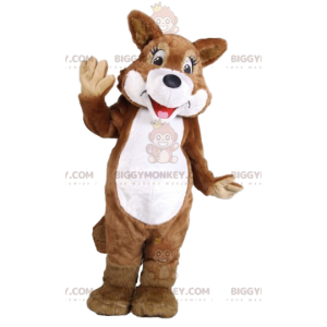 Brown and white wolf BIGGYMONKEY™ mascot costume. wolf costume