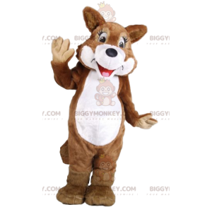 Brun og hvid ulv BIGGYMONKEY™ maskotkostume. ulv kostume -