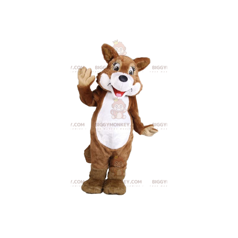 Brown and white wolf BIGGYMONKEY™ mascot costume. wolf costume