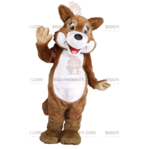 Brown and white wolf BIGGYMONKEY™ mascot costume. wolf costume