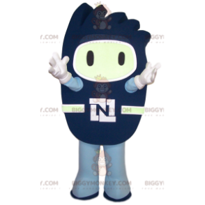 Face Shaped Blue Paddle BIGGYMONKEY™ Mascot Costume -