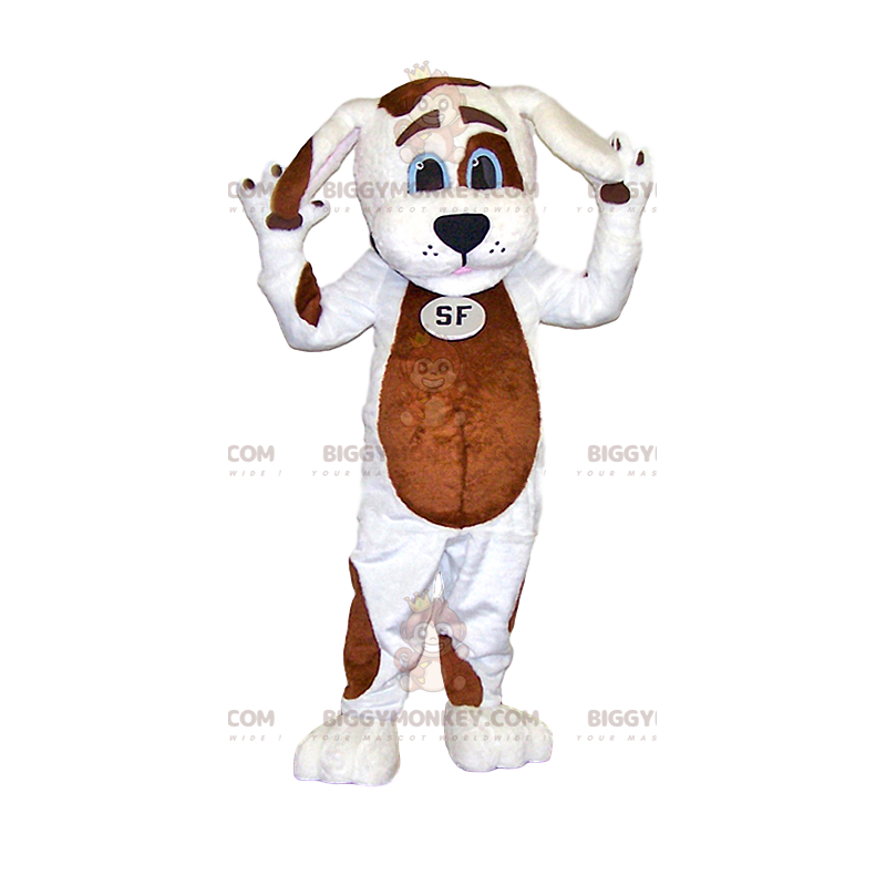 Disfraz de mascota BIGGYMONKEY™ perro blanco con manchas