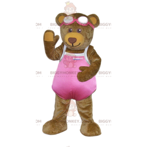 Kostým maskota BIGGYMONKEY™ Mládě medvěda hnědého v růžových