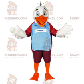 Kostým maskota White Eagle BIGGYMONKEY™ ve sportovním oblečení.