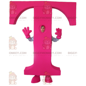 Traje de mascote Fushia Letter T BIGGYMONKEY™ - Mascotes não classificados - BIGGYMONKEY_012470 - BiggyMonkey.com