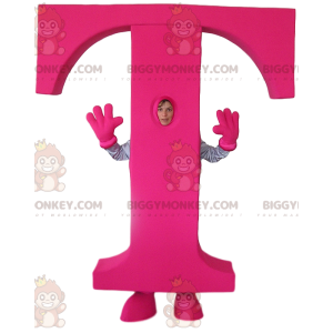 Traje de mascote Fushia Letter T BIGGYMONKEY™ – Biggymonkey.com