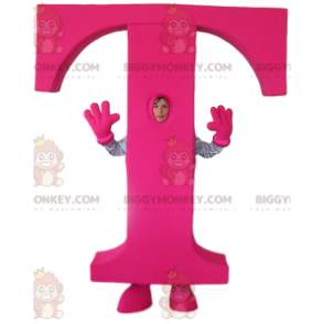 Fushia Letter T BIGGYMONKEY™ maskotkostyme - Uklassifiserte maskoter - BIGGYMONKEY_012470 - BiggyMonkey.com