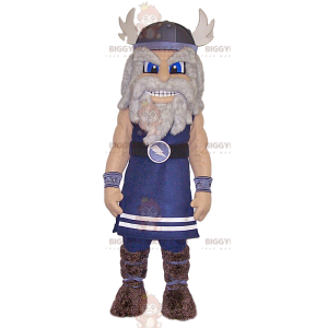 Kostým maskota modrého vikingského válečníka BIGGYMONKEY™.