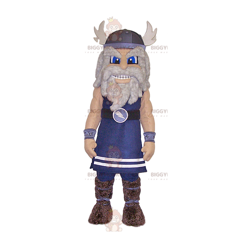 Traje de mascote azul Viking Warrior BIGGYMONKEY™. traje de Traje de mascote azul Viking Warrior BIGGYMONKEY™. traje de