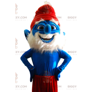 Costume de mascotte BIGGYMONKEY™ du Grand Schtroumpf. Costume