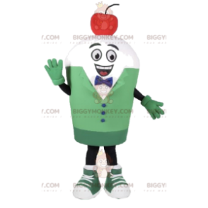 Fantasia de Mascote BIGGYMONKEY™ Boneco de Neve Branco em Traje