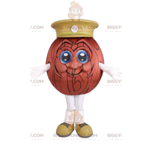 Wood Ball BIGGYMONKEY™ Mascot Costume with Yellow Cap -