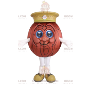 Wood Ball BIGGYMONKEY™ Mascot Costume with Yellow Cap -