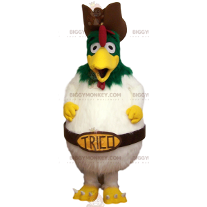 Στολή μασκότ Big White Chicken BIGGYMONKEY™. κοστούμι