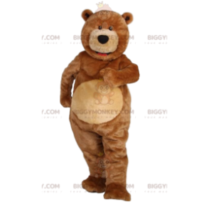 Zeer lachende bruine beer BIGGYMONKEY™ mascottekostuum.